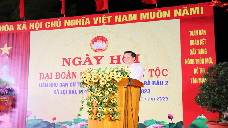 Phó Thủ tướng Lê Minh Khái phát biểu tại Ngày hội.