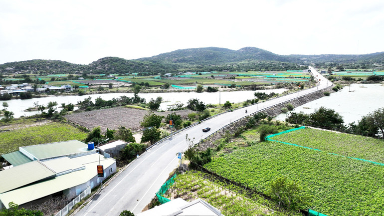 Cảnh quan tuyến đường ven biển (đoạn ngang qua Vườn Quốc gia Núi Chúa và vịnh Vĩnh Hy), xã Vĩnh Hải, huyện Ninh Hải (Ninh Thuận) không còn tình trạng rác thải bừa bãi, đã thông thoáng, sạch, đẹp.
