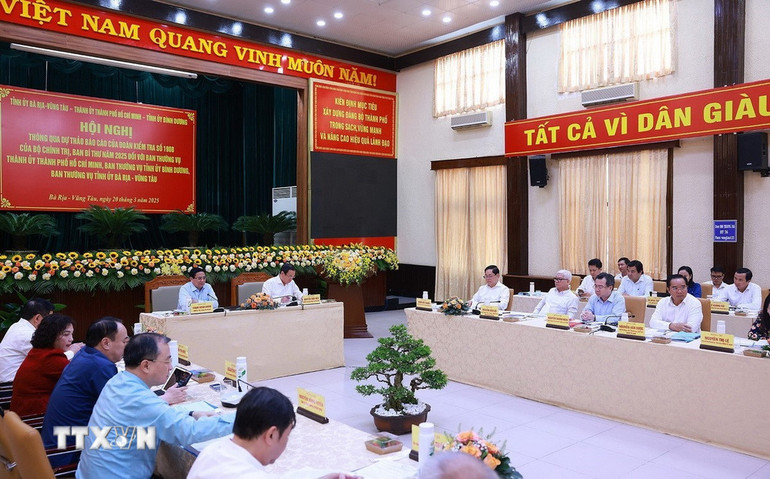 Thủ tướng Phạm Minh Chính chủ trì Hội nghị thông qua dự thảo báo cáo của Đoàn Kiểm tra 1908 đối với Thành ủy Thành phố Hồ Chí Minh, Ban Thường vụ Tỉnh ủy Bình Dương và Bà Rịa-Vũng Tàu.