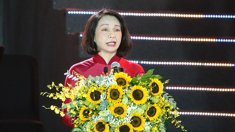 Phó Chủ tịch Ủy ban nhân dân Thành phố Hà Nội Vũ Thu Hà phát biểu khai mạc chương trình.