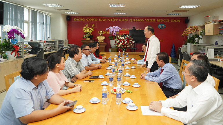 Quang cảnh buổi làm việc. (Ảnh: Thế Anh)