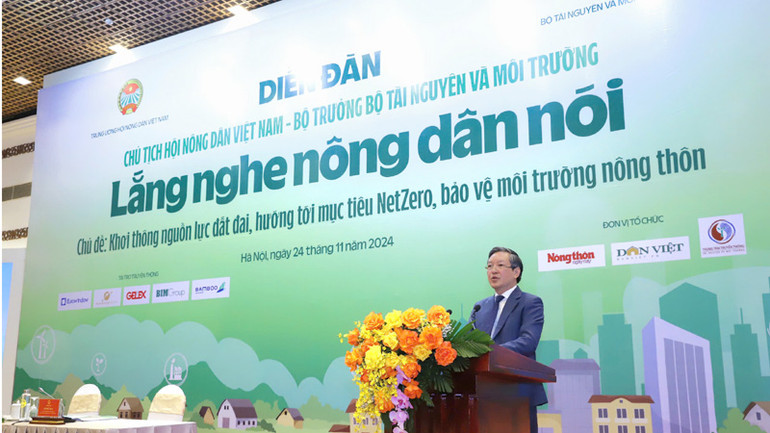 Chủ tịch Trung ương Hội Nông dân Việt Nam Lương Quốc Đoàn phát biểu tại Diễn đàn. Chủ tịch Trung ương Hội Nông dân Việt Nam Lương Quốc Đoàn phát biểu tại Diễn đàn.