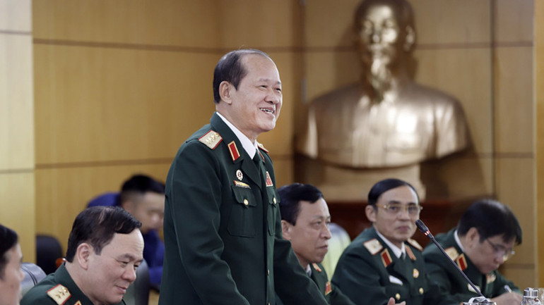 Thượng tướng Bế Xuân Trường phát biểu ý kiến tại Lễ Ký kết.