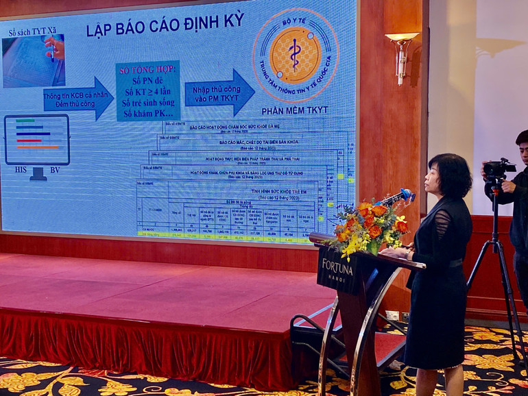 Đại biểu trao đổi công tác chăm sóc sức khỏe bà mẹ-trẻ em, sức khỏe sinh sản tại Hội thảo.