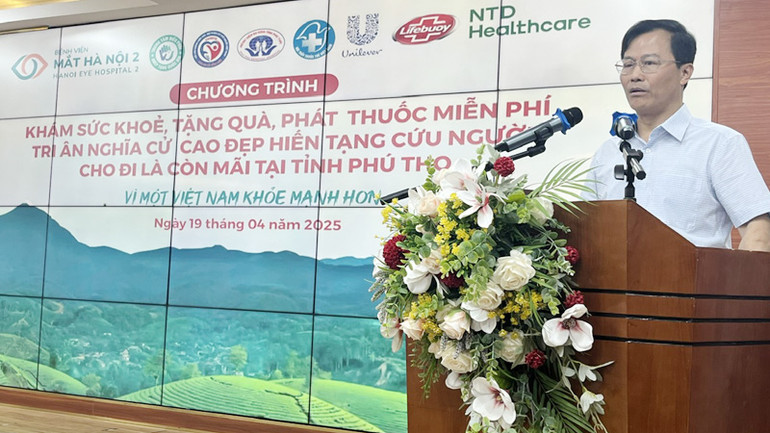 Phó Giám đốc Thường trực Sở Y tế tỉnh Phú Thọ Trần Minh Khánh phát biểu tại Chương trình.