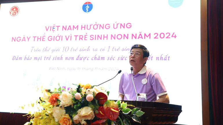 Phó Chủ tịch Ủy ban nhân dân tỉnh Bắc Ninh, Ngô Tân Phượng phát biểu tại Lễ mít-tinh.