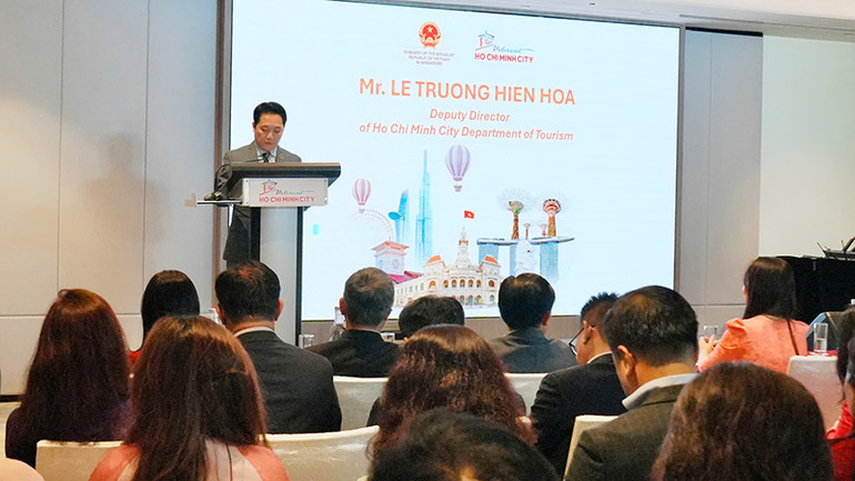 Hội thảo giới thiệu du lịch Việt Nam/Thành phố Hồ Chí Minh tại Singapore. (Ảnh Sở Du lịch cung cấp)