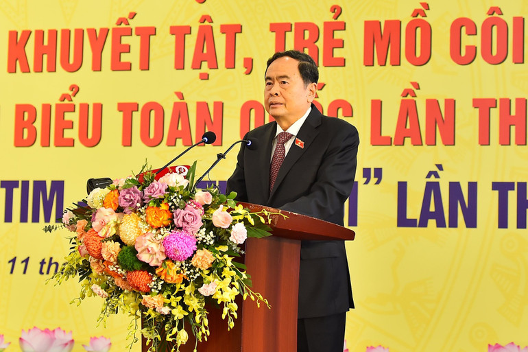 Phó Chủ tịch Thường trực Quốc hội Trần Thanh Mẫn phát biểu tại hội nghị. (Ảnh: Thủy Nguyên)