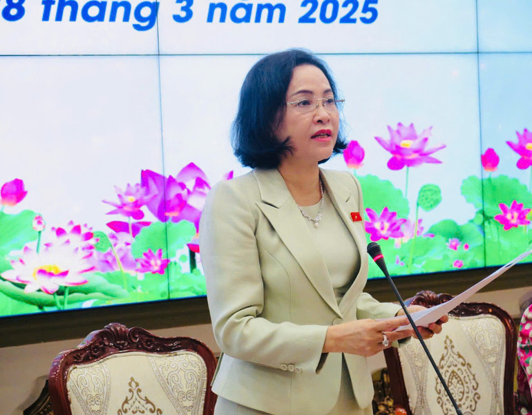 Đồng chí Nguyễn Thị Thanh, Ủy viên Trung ương Đảng, Phó Chủ tịch Quốc hội kết luận tại buổi làm việc.