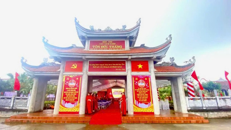 Nhà lưu niệm Chủ tịch Tôn Đức Thắng tại thôn Đại Độ, xã Tiên Cường, huyện Tiên Lãng.