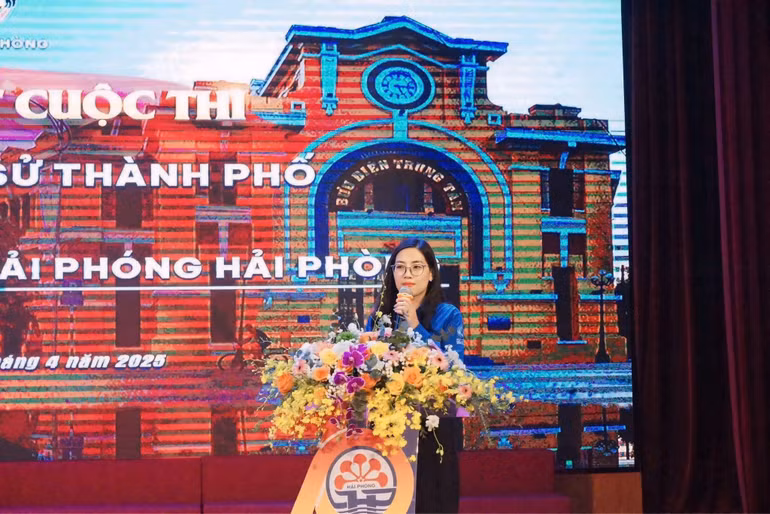 Đồng chí Nguyễn Thị Thuỷ, Phó Bí thư Thành đoàn, Chủ tịch Hội Liên hiệp thanh niên Việt Nam thành phố Hải Phòng.