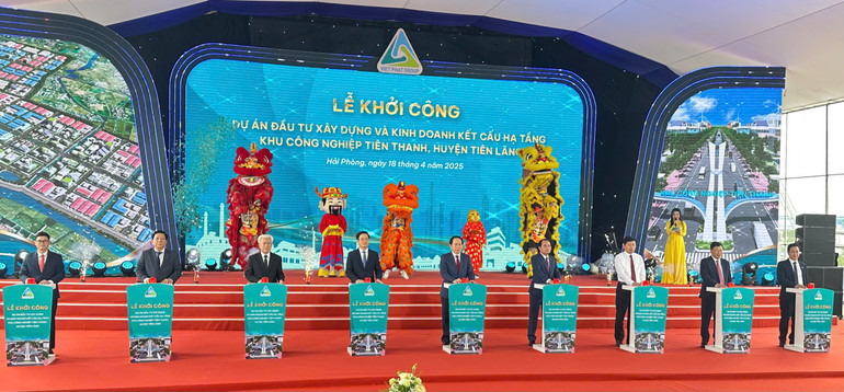 Lễ khởi công Dự án đầu tư xây dựng và kinh doanh kết cấu hạ tầng khu công nghiệp Tiên Thanh.