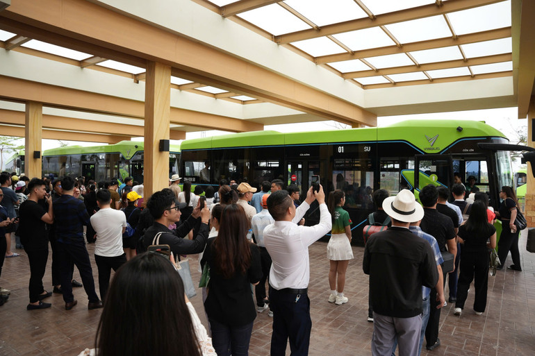 Du khách hào hứng trải nghiệm dịch vụ xe điện trên đảo Cát Bà. Du khách hào hứng trải nghiệm dịch vụ xe điện trên đảo Cát Bà.