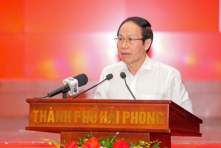 Đồng chí Lê Tiến Châu, Ủy viên Trung ương Đảng, Bí thư Thành ủy Hải Phòng phát biểu khai mạc. Đồng chí Lê Tiến Châu, Ủy viên Trung ương Đảng, Bí thư Thành ủy Hải Phòng phát biểu khai mạc.