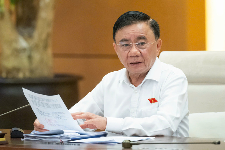 Thường trực Ban Bí thư Trần Cẩm Tú phát biểu tại phiên họp. (Ảnh Duy Linh)