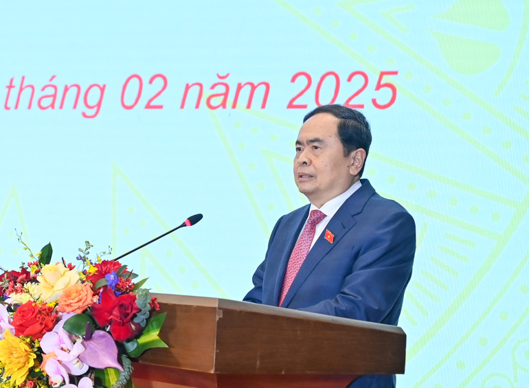 Chủ tịch Quốc hội Trần Thanh Mẫn phát biểu chỉ đạo tại buổi lễ. (Ảnh: Duy Linh) Chủ tịch Quốc hội Trần Thanh Mẫn phát biểu chỉ đạo tại buổi lễ. (Ảnh: Duy Linh)