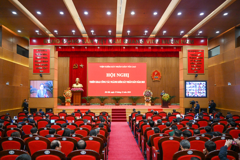 Quang cảnh hội nghị triển khai công tác ngành Kiểm sát nhân dân năm 2025. (Ảnh: Duy Linh) Quang cảnh hội nghị triển khai công tác ngành Kiểm sát nhân dân năm 2025. (Ảnh: Duy Linh)