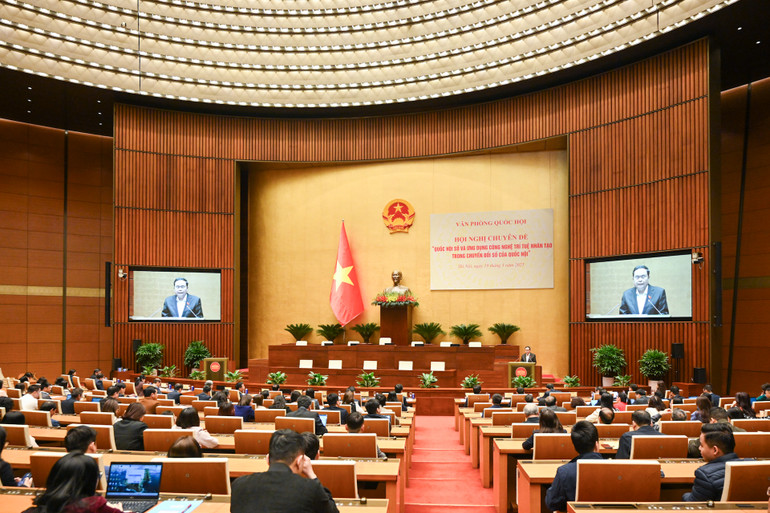 Quang cảnh hội nghị tại Nhà Quốc hội. (Ảnh: DUY LINH)