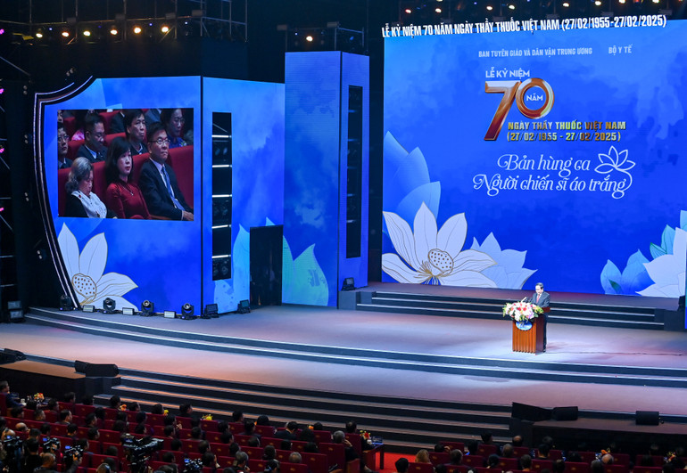 Quang cảnh lễ kỷ niệm tại Trung tâm Hội nghị quốc gia. (Ảnh: Duy Linh)