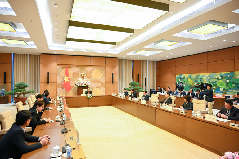 Quang cảnh buổi tiếp tại Nhà Quốc hội. (Ảnh Duy Linh)