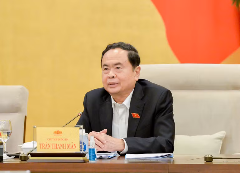 Chủ tịch Quốc hội Trần Thanh Mẫn phát biểu ý kiến tại phiên họp. (Ảnh: Duy Linh) Chủ tịch Quốc hội Trần Thanh Mẫn phát biểu ý kiến tại phiên họp. (Ảnh: Duy Linh)