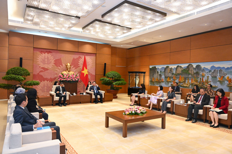 Quang cảnh buổi tiếp tại Nhà Quốc hội. (Ảnh: Duy Linh)