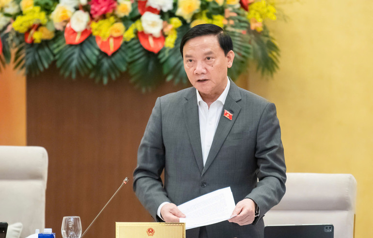 Phó Chủ tịch Quốc hội Nguyễn Khắc Định phát biểu tại phiên họp. (Ảnh: DUY LINH) Phó Chủ tịch Quốc hội Nguyễn Khắc Định phát biểu tại phiên họp. (Ảnh: DUY LINH)