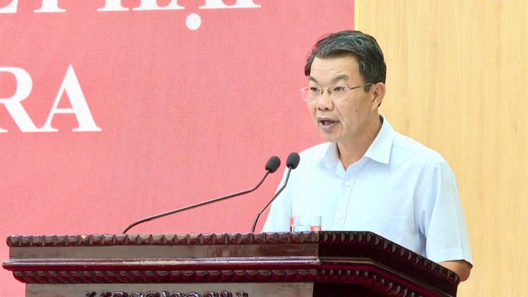 Chủ tịch Ủy ban Mặt trận Tổ quốc Việt Nam tỉnh Ninh Bình Nguyễn Hoàng Hà phát biểu tại lễ phát động.