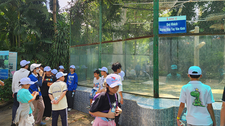 Các em tham quan Thảo Cầm Viên Sài Gòn.