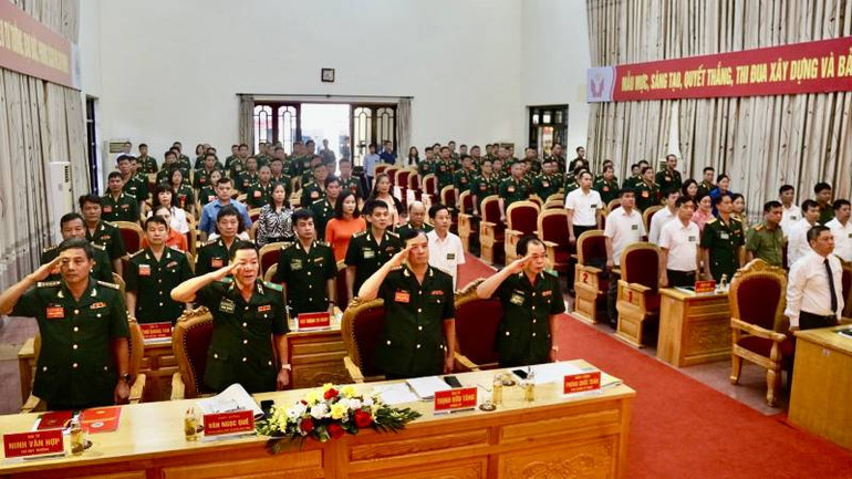 Các đại biểu tham dự Đại hội thi đua quyết thắng của Bộ chỉ huy Bộ đội Biên phòng Lạng Sơn.