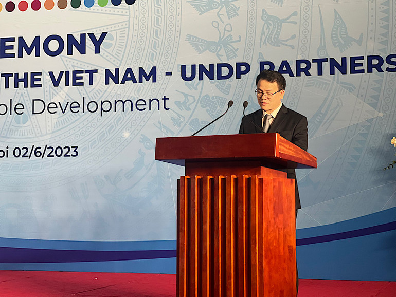 Thứ trưởng Kế hoạch và Đầu tư Trần Quốc Phương phát biểu tại sự kiện.