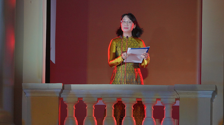 Phó Chủ tịch Ủy ban nhân dân Thành phố Hồ Chí Minh Trần Thị Diệu Thúy phát biểu khai mạc. (Ảnh: M.H)