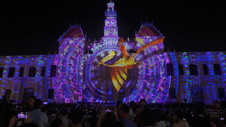 Phần thi chính thức của đội Việt Nam gây ấn tượng cho khán giả. (Ảnh: M.H)