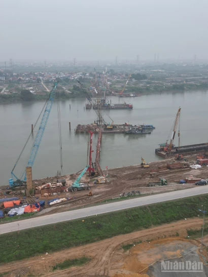 [Ảnh] Cầu Mễ Sở - điểm kết nối quan trọng trên tuyến Vành đai 4