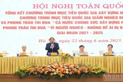 Thủ tướng Chính phủ Phạm Minh Chính chủ trì Hội nghị tổng kết Chương trình mục tiêu quốc gia về xây dựng nông thôn mới, giảm nghèo bền vững. (Ảnh: TRẦN HẢI)