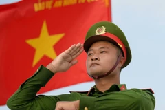 Lực lượng Công an nhân dân luyện tập tại các khối.