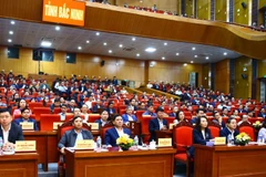 Các đại biểu tham dự tại điểm cầu chính của tỉnh Bắc Ninh.