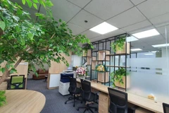 Bên trong một khu văn phòng tại Hà Nội tạo sự gần gũi với thiên nhiên, lấy con người làm trung tâm. (Ảnh: PV)