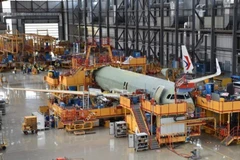 Máy bay A320 được sản xuất tại nhà máy của Airbus ở Thiên Tân, Trung Quốc. (Ảnh: THX/TTXVN)