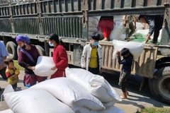 Kịp thời hỗ trợ gạo cho người dân một số vùng khó khăn. (Ảnh: PV)