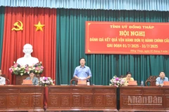 Lãnh đạo tỉnh Đồng Tháp phát biểu tại hội nghị.