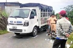 Hiện trường vụ tai nạn giao thông khiến nữ sinh tử vong. 