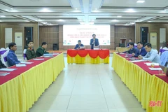 Phó Giám đốc Sở NN&MT Trần Hữu Khanh và Chi cục trưởng Chi cục Thủy sản Bùi Tuấn Sơn chủ trì hội thảo.