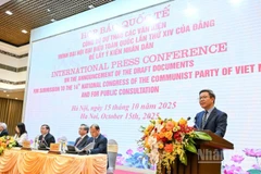 Quang cảnh buổi Họp báo quốc tế. 