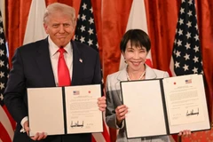 Tổng thống Mỹ Donald Trump và tân Thủ tướng Nhật Bản Sanae Takaichi.