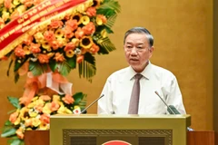 Tổng Bí thư Tô Lâm phát biểu chỉ đạo tại Hội nghị chuyên đề “Bình dân học vụ số – Quốc hội số”. (Ảnh: DUY LINH)