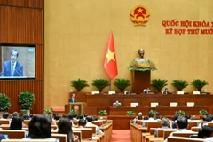 Quang cảnh phiên họp toàn thể ở hội trường tại Kỳ họp thứ 10, Quốc hội khóa XV. (Ảnh: DUY LINH)