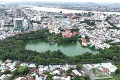 Toàn cảnh công viên Biên Hùng hiện hữu, chuẩn bị mở rộng lên gần 9ha.