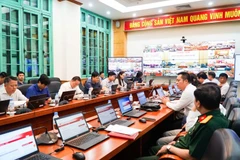 Hội nghị về triển khai Nghị quyết số 57-NQ/TW được tổ chức trực tiếp tại điểm cầu trụ sở Văn phòng Trung ương Đảng kết hợp trực tuyến đến điểm cầu các bộ, ngành, địa phương. (Ảnh QUỲNH TRANG)