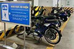 Không gian sạc dành riêng cho xe điện ở chung cư.